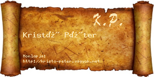 Kristó Péter névjegykártya